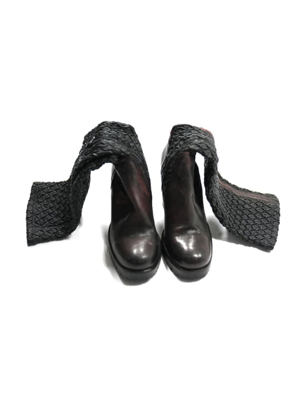 Foreva Knee High Boots In Brown Black View 2